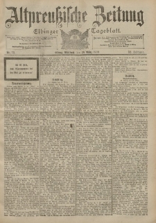 Altpreussische Zeitung, Nr. 73 Mittwoch 28 März 1900, 52. Jahrgang