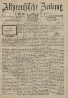 Altpreussische Zeitung, Nr. 73 Mittwoch 28 März 1900, 52. Jahrgang