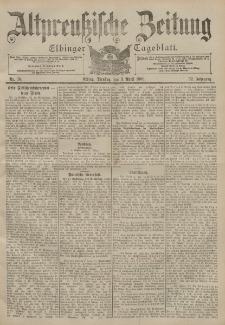 Altpreussische Zeitung, Nr. 78 Dienstag 3 April 1900, 52. Jahrgang