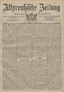 Altpreussische Zeitung, Nr. 84 Dienstag 10 April 1900, 52. Jahrgang