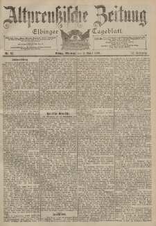 Altpreussische Zeitung, Nr. 85 Mittwoch 11 April 1900, 52. Jahrgang