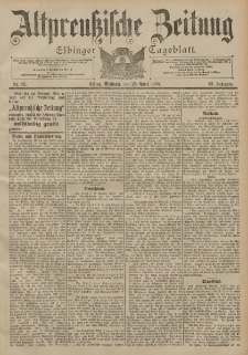Altpreussische Zeitung, Nr. 95 Mittwoch 25 April 1900, 52. Jahrgang