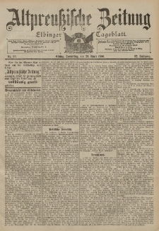 Altpreussische Zeitung, Nr. 96 Donnerstag 26 April 1900, 52. Jahrgang