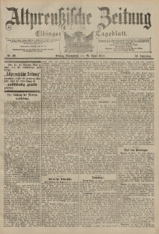 Altpreussische Zeitung, Nr. 98 Sonnabend 28 April 1900, 52. Jahrgang