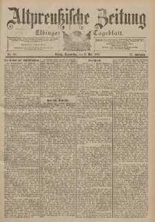 Altpreussische Zeitung, Nr. 114 Donnerstag 17 Mai 1900, 52. Jahrgang