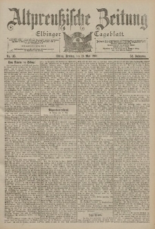 Altpreussische Zeitung, Nr. 115 Freitag 18 Mai 1900, 52. Jahrgang