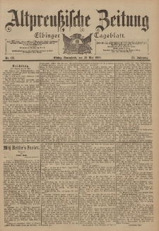 Altpreussische Zeitung, Nr. 121 Sonnabend 26 Mai 1900, 52. Jahrgang