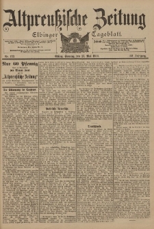 Altpreussische Zeitung, Nr. 122 Sonntag 27 Mai 1900, 52. Jahrgang
