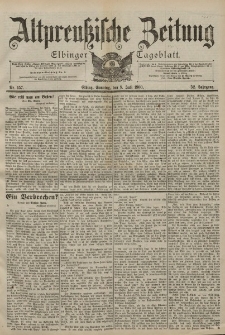 Altpreussische Zeitung, Nr. 157 Sonntag 8 Juli 1900, 52. Jahrgang