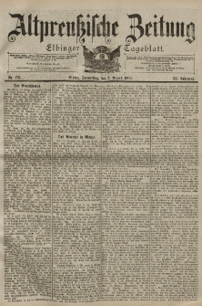 Altpreussische Zeitung, Nr. 178 Donnerstag 2 August 1900, 52. Jahrgang