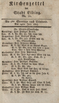Kirchenzettel der Stadt Elbing, Nr. 32, 14 Juli 1805