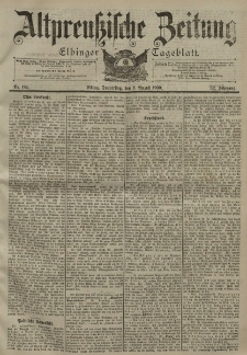 Altpreussische Zeitung, Nr. 184 Donnerstag 9 August 1900, 52. Jahrgang
