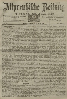 Altpreussische Zeitung, Nr. 186 Sonnabend 11 August 1900, 52. Jahrgang