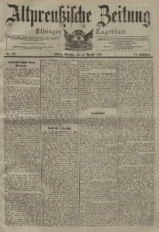 Altpreussische Zeitung, Nr. 187 Sonntag 12 August 1900, 52. Jahrgang