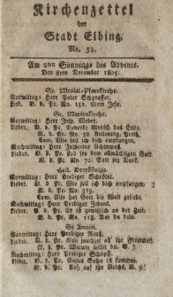 Kirchenzettel der Stadt Elbing, Nr. 53, 8 Dezember 1805