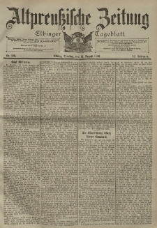 Altpreussische Zeitung, Nr. 188 Dienstag 14 August 1900, 52. Jahrgang