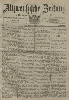 Altpreussische Zeitung, Nr. 190 Donnerstag 16 August 1900, 52. Jahrgang