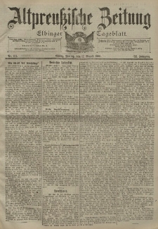 Altpreussische Zeitung, Nr. 191 Freitag 17 August 1900, 52. Jahrgang