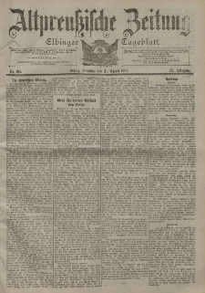 Altpreussische Zeitung, Nr. 194 Dienstag 21 August 1900, 52. Jahrgang