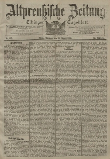 Altpreussische Zeitung, Nr. 195 Mittwoch 22 August 1900, 52. Jahrgang