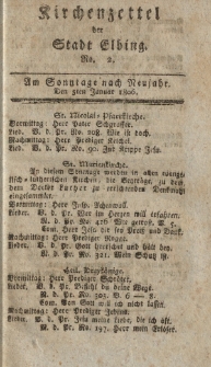 Kirchenzettel der Stadt Elbing, Nr. 2, 5 Januar 1806