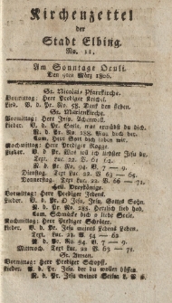 Kirchenzettel der Stadt Elbing, Nr. 11, 9 März 1806