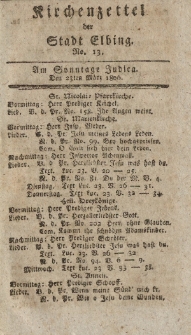 Kirchenzettel der Stadt Elbing, Nr. 13, 23 März 1806