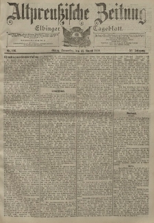 Altpreussische Zeitung, Nr. 196 Donnerstag 23 August 1900, 52. Jahrgang