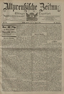Altpreussische Zeitung, Nr. 197 Freitag 24 August 1900, 52. Jahrgang