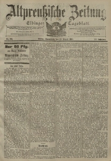Altpreussische Zeitung, Nr. 198 Sonnabend 25 August 1900, 52. Jahrgang