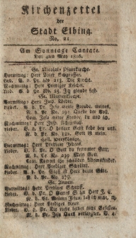 Kirchenzettel der Stadt Elbing, Nr. 21, 4 Mai 1806