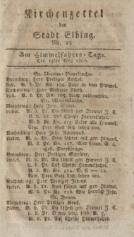 Kirchenzettel der Stadt Elbing, Nr. 23, 15 Mai 1806