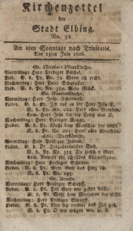 Kirchenzettel der Stadt Elbing, Nr. 32, 13 Juli 1806