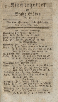 Kirchenzettel der Stadt Elbing, Nr. 34, 27 Juli 1806