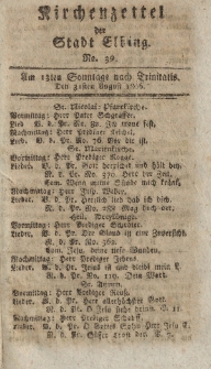 Kirchenzettel der Stadt Elbing, Nr. 39, 31 August 1806