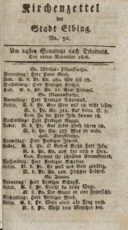 Kirchenzettel der Stadt Elbing, Nr. 50, 16 November 1806