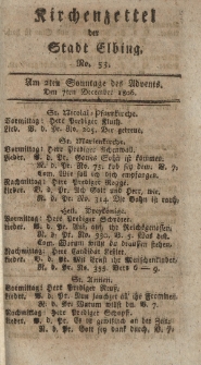 Kirchenzettel der Stadt Elbing, Nr. 53, 7 Dezember 1806