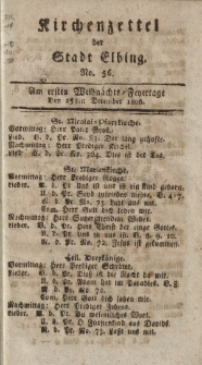 Kirchenzettel der Stadt Elbing, Nr. 56, 25 Dezember 1806