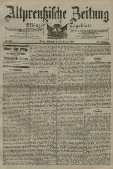 Altpreussische Zeitung, Nr. 201 Mittwoch 29 August 1900, 52. Jahrgang