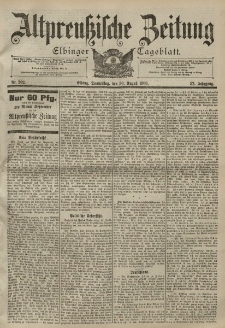 Altpreussische Zeitung, Nr. 202 Donnerstag 30 August 1900, 52. Jahrgang