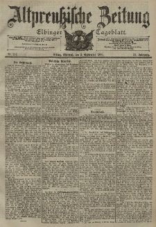 Altpreussische Zeitung, Nr. 207 Mittwoch 5 September 1900, 52. Jahrgang