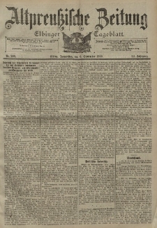 Altpreussische Zeitung, Nr. 208 Donnerstag 6 September 1900, 52. Jahrgang