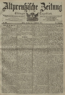 Altpreussische Zeitung, Nr. 209 Freitag 7 September 1900, 52. Jahrgang