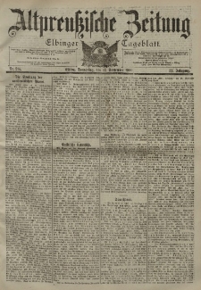 Altpreussische Zeitung, Nr. 214 Donnerstag 13 September 1900, 52. Jahrgang
