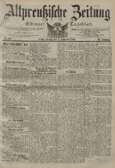 Altpreussische Zeitung, Nr. 221 Freitag 21 September 1900, 52. Jahrgang