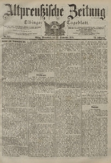 Altpreussische Zeitung, Nr. 222 Sonnabend 22 September 1900, 52. Jahrgang