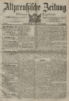 Altpreussische Zeitung, Nr. 225 Mittwoch 26 September 1900, 52. Jahrgang