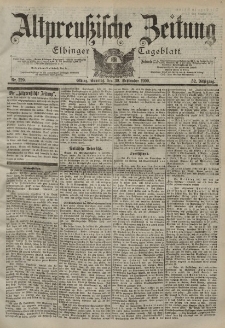 Altpreussische Zeitung, Nr. 229 Sonntag 30 September 1900, 52. Jahrgang