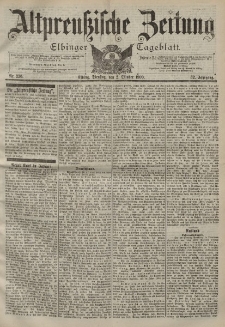 Altpreussische Zeitung, Nr. 230 Dienstag 2 Oktober 1900, 52. Jahrgang