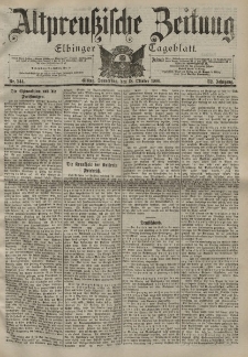 Altpreussische Zeitung, Nr. 244 Donnerstag 18 Oktober 1900, 52. Jahrgang